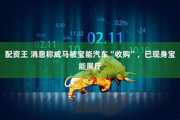 配资王 消息称威马被宝能汽车“收购”，已现身宝能展厅